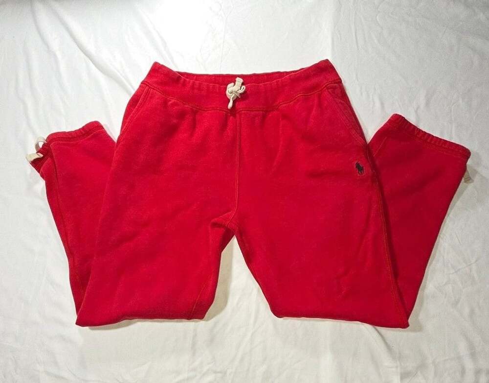 Polo Ralph Lauren Fleece Sweatpants Size M Red Joggers Pony